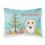 Caroline'S Treasures Bb1584Pillowcase Christmas Tree And Longhair Creme Dachshund Fabric Standard Pillowcase, Large, Multicolo