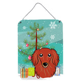 Caroline'S Treasures Christmas Tree And Longhair Red Dachshund Wall Or Door Hanging Prints Bb1586Ds1216, 16Hx12W, Multicolor