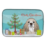 Caroline'S Treasures Christmas Tree And Cocker Spaniel Dish Drying Mat, 14 X 21