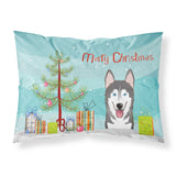 Caroline'S Treasures Bb1590Pillowcase Christmas Tree And Alaskan Malamute Fabric Standard Pillowcase, Large, Multicolor