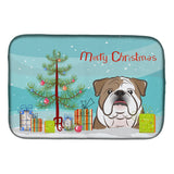 Caroline'S Treasures Christmas Tree And English Bulldog Dish Drying Mat, 14 X 21