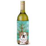 Caroline'S Treasures Christmas Tree And English Bulldog Wine Bottle Koozie Hugger, 750 Ml, Multicolor