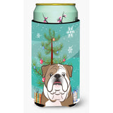 Caroline'S Treasures Christmas Tree And English Bulldog Tall Boy Koozie Hugger, Multicolor