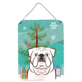 Caroline'S Treasures Christmas Tree And White English Bulldog Wall Or Door Hanging Prints Bb1592Ds1216, 16Hx12W, Multicolor