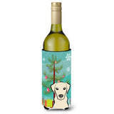 Caroline'S Treasures Christmas Tree And Yellow Labrador Wine Bottle Koozie Hugger, 750 Ml, Multicolor