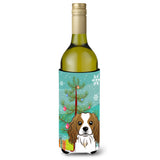 Caroline'S Treasures Christmas Tree And Cavalier Spaniel Wine Bottle Koozie Hugger, 750 Ml, Multicolor