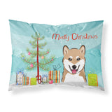 Caroline'S Treasures Bb1597Pillowcase Christmas Tree And Shiba Inu Fabric Standard Pillowcase, Large, Multicolor