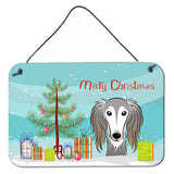 Caroline'S Treasures Christmas Tree And Saluki Wall Or Door Hanging Prints Bb1601Ds812, 8Hx12W, Multicolor