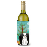 Caroline'S Treasures Christmas Tree And Japanese Chin Wine Bottle Koozie Hugger, 750 Ml, Multicolor