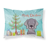 Caroline'S Treasures Bb1603Pillowcase Christmas Tree And Weimaraner Fabric Standard Pillowcase, Large, Multicolor