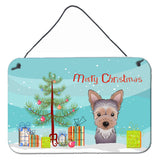 Caroline'S Treasures Christmas Tree And Yorkie Puppy Wall Or Door Hanging Prints Bb1604Ds812, 8Hx12W, Multicolor