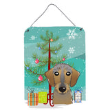 Caroline'S Treasures Christmas Tree And Wirehaired Dachshund Wall Or Door Hanging Prints Bb1605Ds1216, 16Hx12W, Multicolor