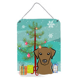 Caroline'S Treasures Christmas Tree And Chocolate Labrador Wall Or Door Hanging Prints Bb1606Ds1216, 16Hx12W, Multicolor