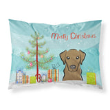 Caroline'S Treasures Bb1606Pillowcase Christmas Tree And Chocolate Labrador Fabric Standard Pillowcase, Large, Multicolor