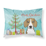 Caroline'S Treasures Bb1611Pillowcase Christmas Tree And Beagle Fabric Standard Pillowcase, Large, Multicolor