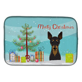 Caroline'S Treasures Christmas Tree And Min Pin Dish Drying Mat, 14 X 21
