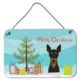 Caroline'S Treasures Christmas Tree And Min Pin Wall Or Door Hanging Prints Bb1612Ds812, 8Hx12W