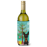 Caroline'S Treasures Christmas Tree And Min Pin Wine Bottle Koozie Hugger, 750 Ml, Multicolor