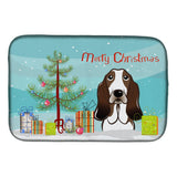 Caroline'S Treasures Christmas Tree And Basset Hound Dish Drying Mat, 14 X 21