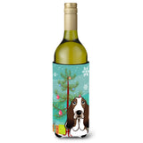 Caroline'S Treasures Christmas Tree And Basset Hound Wine Bottle Koozie Hugger, 750 Ml, Multicolor
