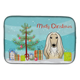 Caroline'S Treasures Christmas Tree And Afghan Hound Dish Drying Mat, 14 X 21