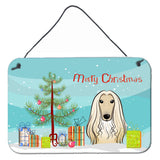 Caroline'S Treasures Christmas Tree And Afghan Hound Wall Or Door Hanging Prints Bb1616Ds812, 8Hx12W