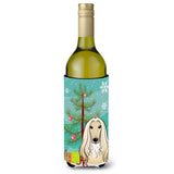 Caroline'S Treasures Christmas Tree And Afghan Hound Wine Bottle Koozie Hugger, 750 Ml, Multicolor