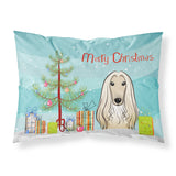 Caroline'S Treasures Bb1616Pillowcase Christmas Tree And Afghan Hound Fabric Standard Pillowcase, Large, Multicolor