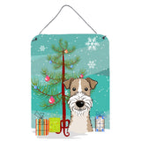 Caroline'S Treasures Christmas Tree And Wire Haired Fox Terrier Wall Or Door Hanging Prints Bb1619Ds1216, 16Hx12W, Multicolor,