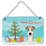 Caroline'S Treasures Christmas Tree And Wire Haired Fox Terrier Wall Or Door Hanging Prints Bb1619Ds812, 8Hx12W, Multicolor