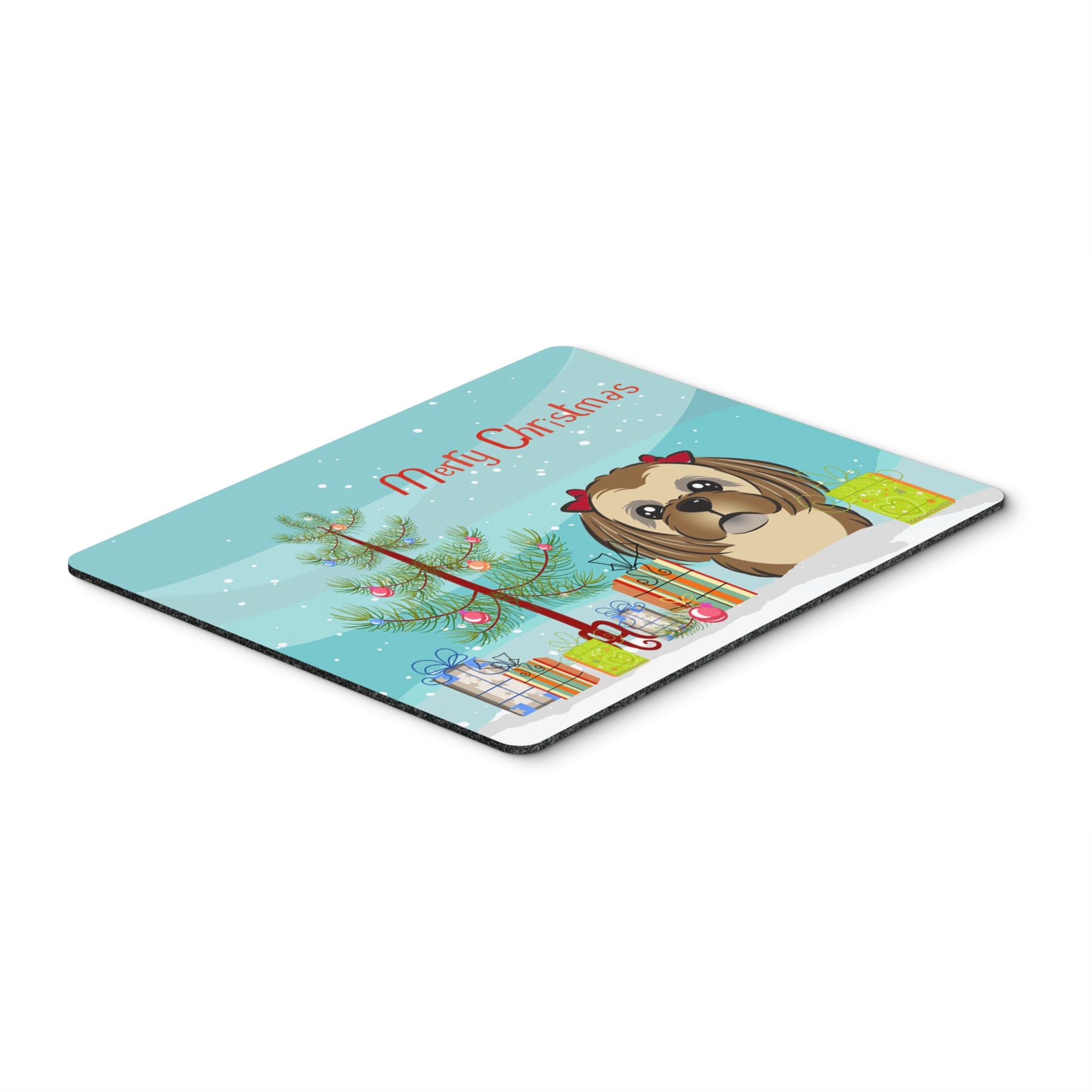 Caroline'S Treasures Christmas Tree & Chocolate Brown Shih Tzu Mouse/Hot Pad Or Trivet, Multicolor (Bb1621Mp)