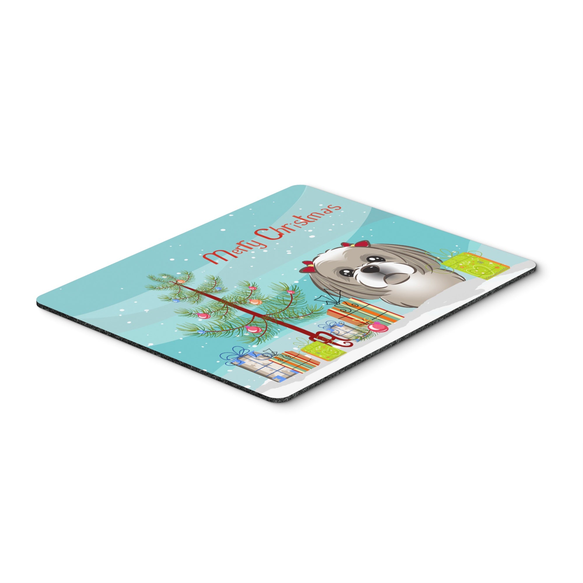 Caroline'S Treasures Christmas Tree & Gray Silver Shih Tzu Mouse/Hot Pad Or Trivet, Multicolor (Bb1622Mp)