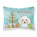 Caroline'S Treasures Bb1629Pillowcase Christmas Tree And White Poodle Fabric Standard Pillowcase, Large, Multicolor