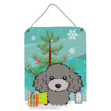 Caroline'S Treasures Christmas Tree And Silver Gray Poodle Wall Or Door Hanging Prints Bb1631Ds1216, 16Hx12W, Multicolor