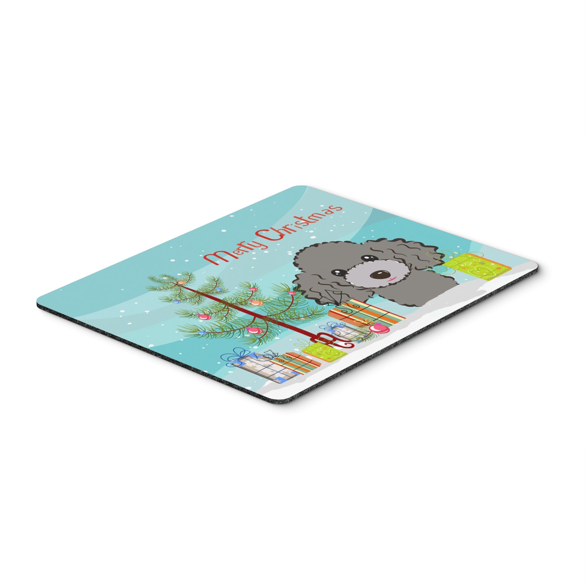 Caroline'S Treasures Christmas Tree & Silver Gray Poodle Mouse Pad, Hot Pad Or Trivet, Multicolor (Bb1631Mp)