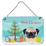 Caroline'S Treasures Christmas Tree And Fawn Pug Wall Or Door Hanging Prints Bb1634Ds812, 8Hx12W