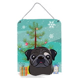 Caroline'S Treasures Christmas Tree And Black Pug Wall Or Door Hanging Prints Bb1635Ds1216, 16Hx12W, Multicolor