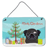 Caroline'S Treasures Christmas Tree And Black Pug Wall Or Door Hanging Prints Bb1635Ds812, 8Hx12W, Multicolor