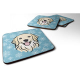 Caroline'S Treasures Bb1639Fc Snowflake Golden Retriever Foam Coasters (Set Of 4), 3.5, Multicolor