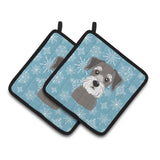 Caroline'S Treasures Snowflake Schnauzer Pair Of Pot Holders Bb1640Pthd, 7.5Hx7.5W, Multicolor