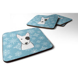Caroline'S Treasures Bb1643Fc Snowflake Bull Terrier Foam Coasters (Set Of 4), 3.5, Multicolor