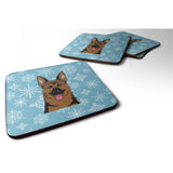 Caroline'S Treasures Bb1645Fc Snowflake German Shepherd Foam Coasters (Set Of 4), 3.5, Multicolor