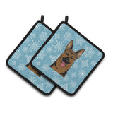 Caroline'S Treasures Snowflake German Shepherd Pair Of Pot Holders Bb1645Pthd, 7.5Hx7.5W, Multicolor