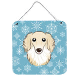 Caroline'S Treasures Snowflake Longhair Creme Dachshund Wall Or Door Hanging Prints Bb1646Ds66, 6Hx6W, Multicolor