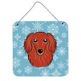 Caroline'S Treasures Snowflake Longhair Red Dachshund Wall Or Door Hanging Prints Bb1648Ds66, 6Hx6W, Multicolor