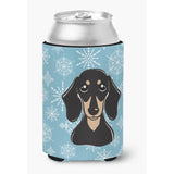 Caroline'S Treasures Snowflake Smooth Black And Tan Dachshund Can/Bottle Hugger, Multicolor