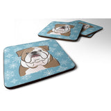 Caroline'S Treasures Bb1653Fc Snowflake English Bulldog Foam Coasters (Set Of 4), 3.5, Multicolor
