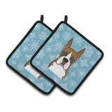 Caroline'S Treasures Snowflake Boxer Pair Of Pot Holders Bb1657Pthd, 7.5Hx7.5W, Multicolor