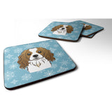 Caroline'S Treasures Bb1658Fc Snowflake Cavalier Spaniel Foam Coasters (Set Of 4), 3.5, Multicolor