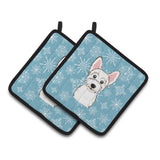 Caroline'S Treasures Snowflake Westie Pair Of Pot Holders Bb1660Pthd, 7.5Hx7.5W, Multicolor